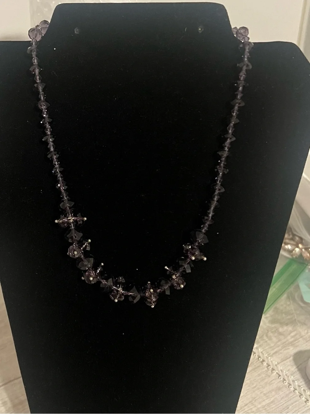 Purple Crystal Bead Necklace - Unbranded